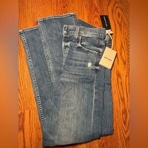 NEW WITH TAGS Mother Tomcat Jeans High Rise Straight Leg Dark Wash (Size 25)